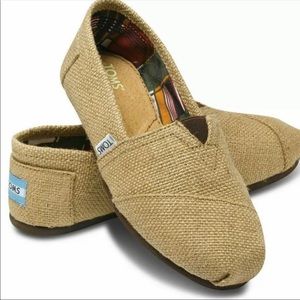 TOMS Classic Burlap Shoes Natural size 10